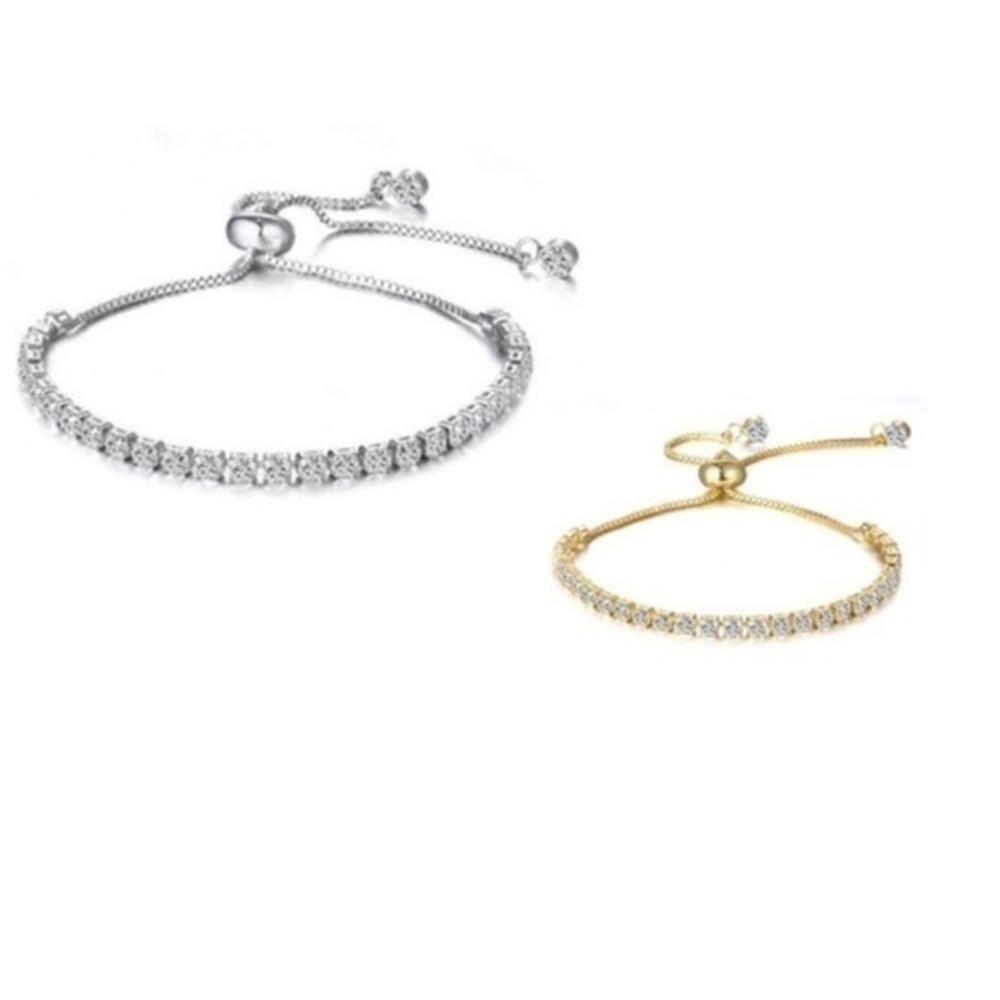 New Swarovski Crystal Tennis Bracelets, .925 or 14k Gold